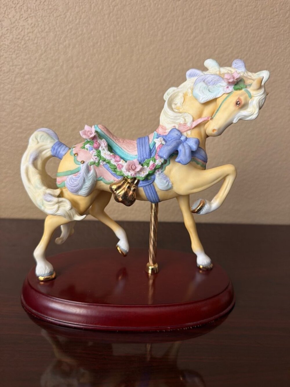 1989 Lenox The Carousel Circus Horse Porcelain Palomino Pastel w/Gold- No Box